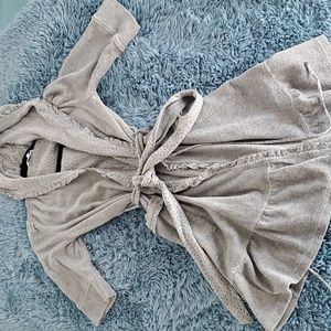 COZY 100%COTTON TERRY HOODED ROBE S